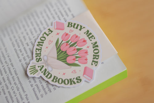 Buy me more Flowers and Books 💕 Marque-Page aimanté 📚